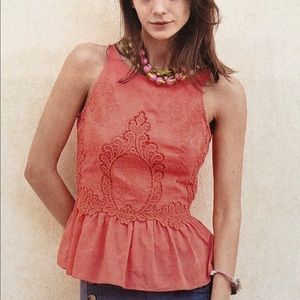 Anthropologie lace orange blouse 4